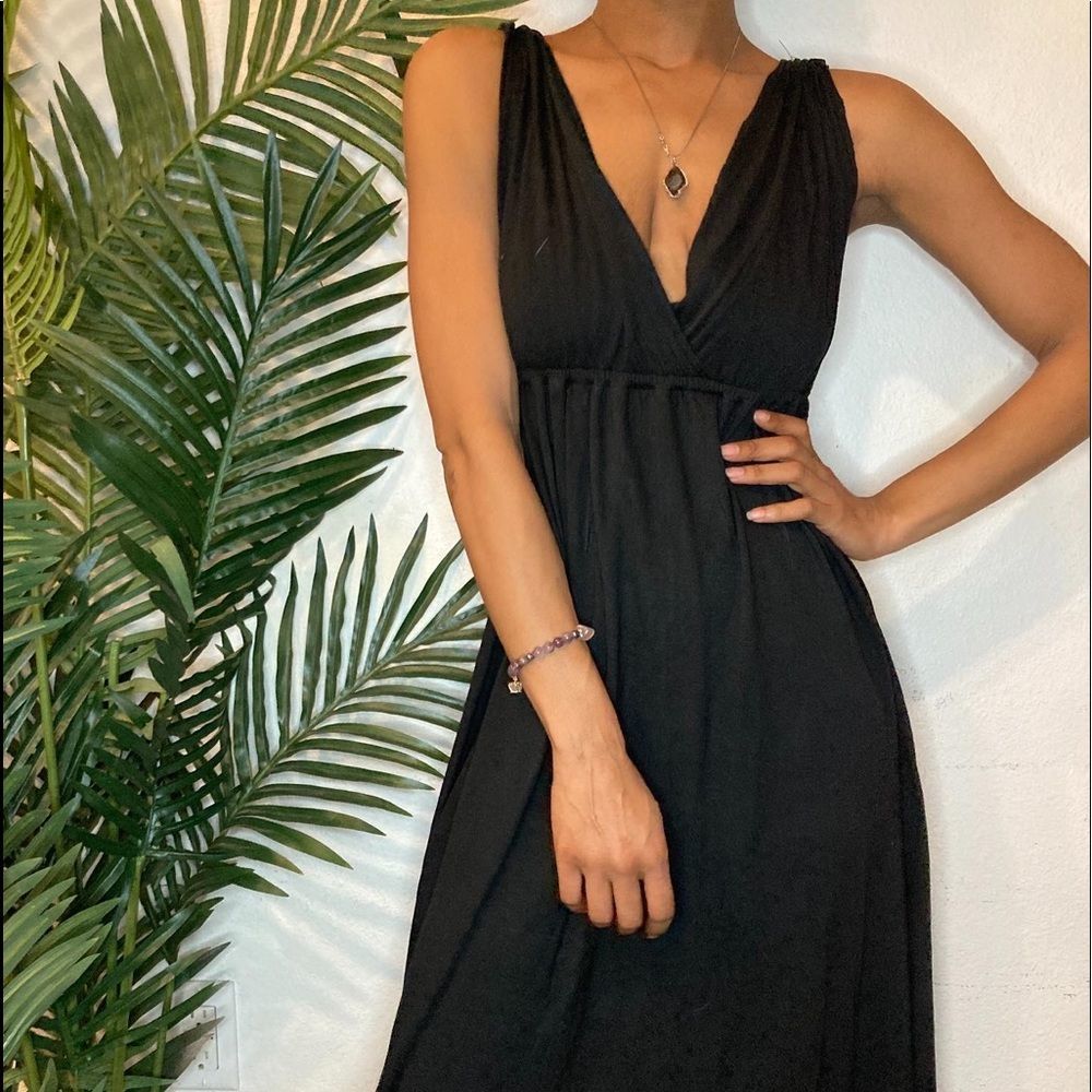 J Crew Black midi Spring Fling Dress - Picture 2 of 8